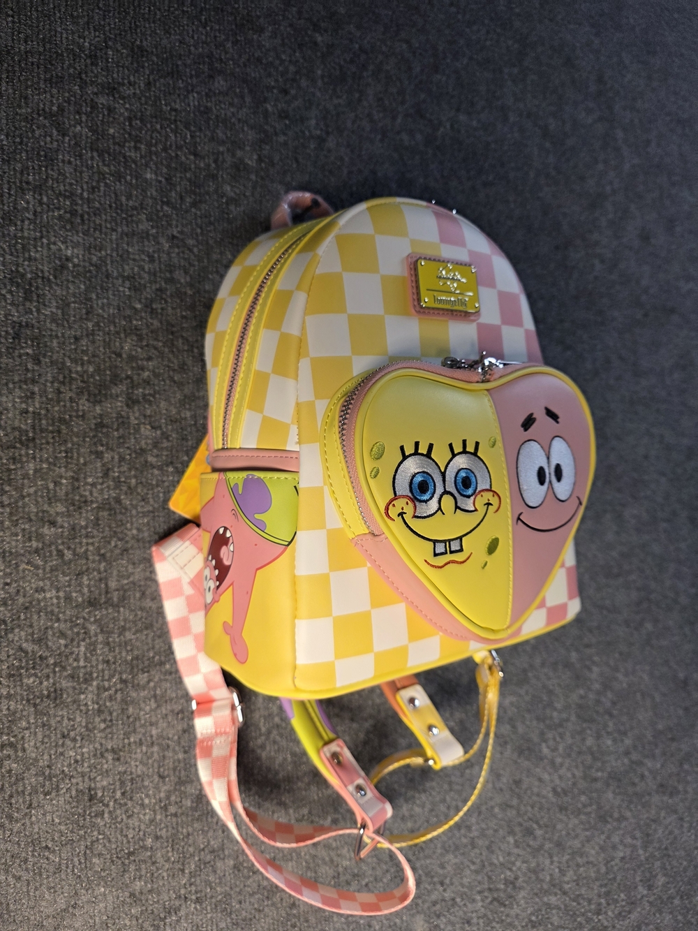 Loungefly - SpongeBob Checkered Mini Backpack - Pink & Yellow - Picture 6 of 7